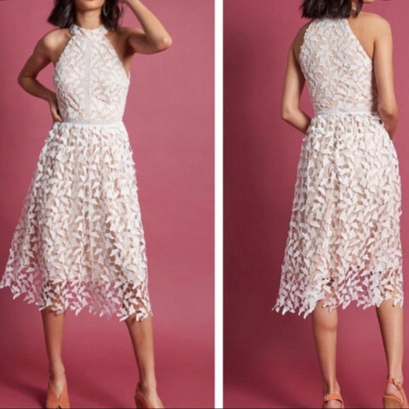 Modcloth Dresses & Skirts - Liza Luxe White Lace Midi Dress